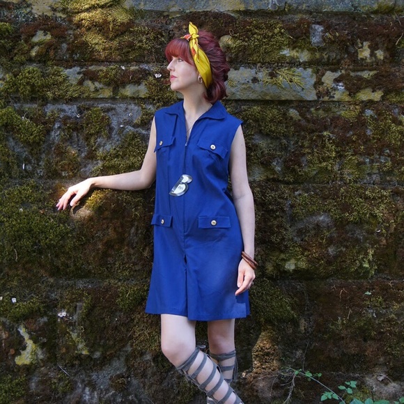 Vintage Pants - Navy Nautical Romper NWT Vintage 60s